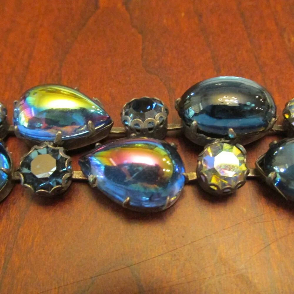 Vintage Signed REGENCY Blue JEWELS Bracelet - Picture 5 of 6